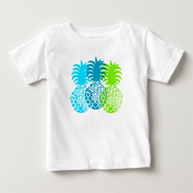 Momona Pineapple Hawaiian Tropical Baby T-Shirt (Front)