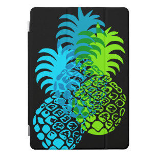 Momona Pineapple Hawaiian Tropical Black Turquoise iPad Pro Cover