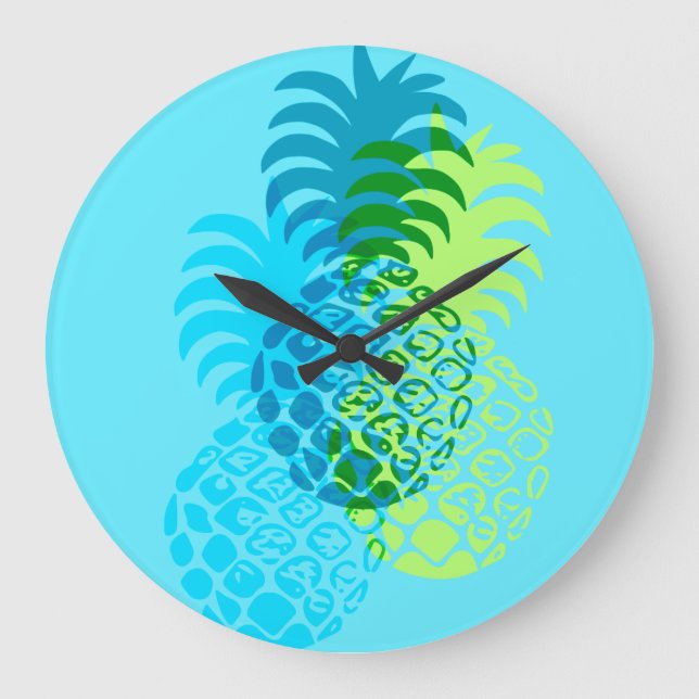 Momona Pineapple Hawaiian Tropical Large Clock (Front)