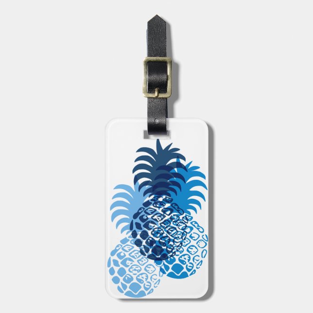 Momona Pineapple Hawaiian Tropical Luggage Tag (Front Vertical)