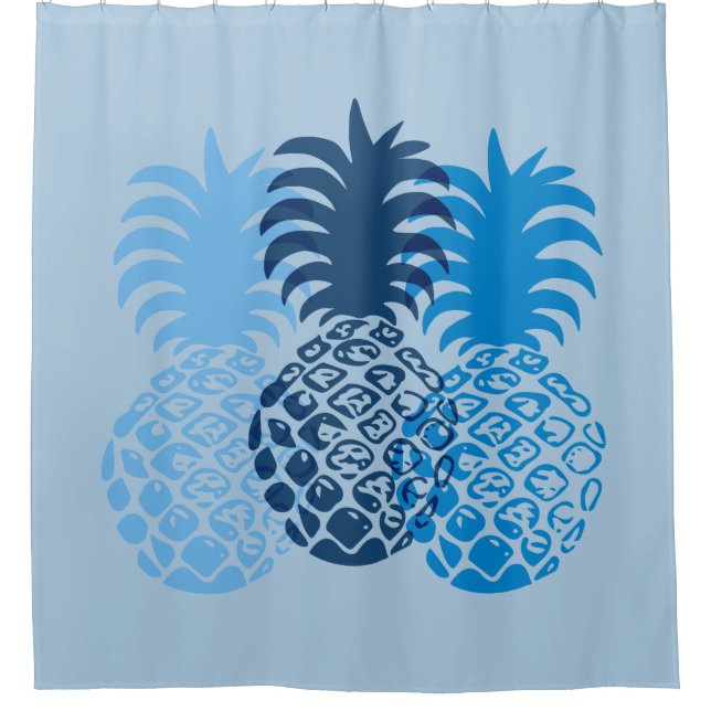 Momona Pineapple Hawaiian Tropical Shower Curtain (Front)