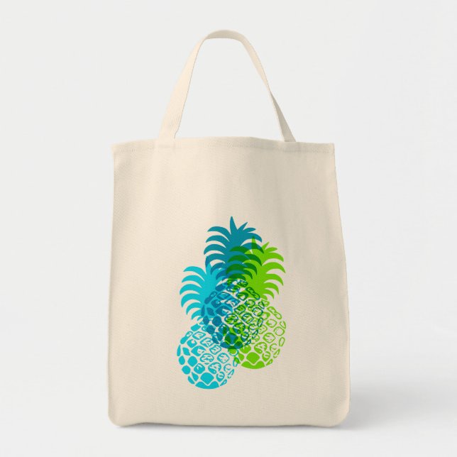 Momona Pineapple Hawaiian Tropical Tote Bag (Front)