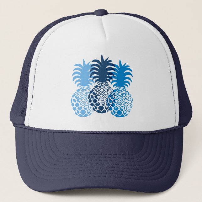 Momona Pineapple Hawaiian Tropical Trucker Hat (Front)