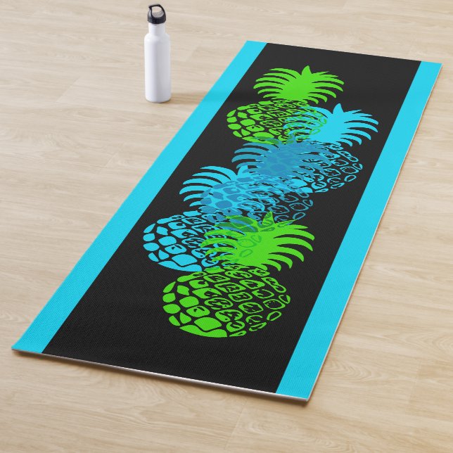 Momona Pineapple Striped Hawaiian Reversible Yoga Mat (In Situ)