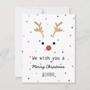 Momongram we wish you a merry Christmas deer dots Card