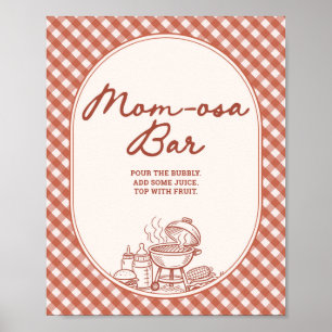 Momosa Bar Baby Q BBQ Couples Baby Shower Poster