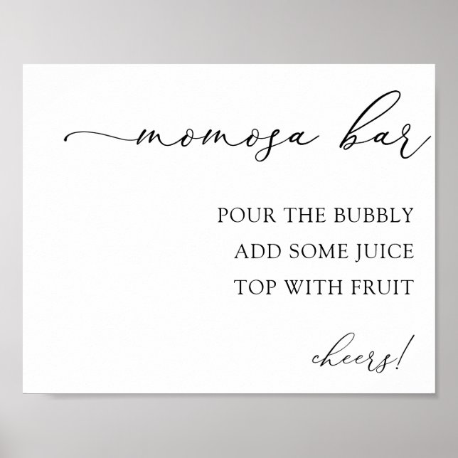 Momosa Bar Baby Shower Drink Sign (Front)