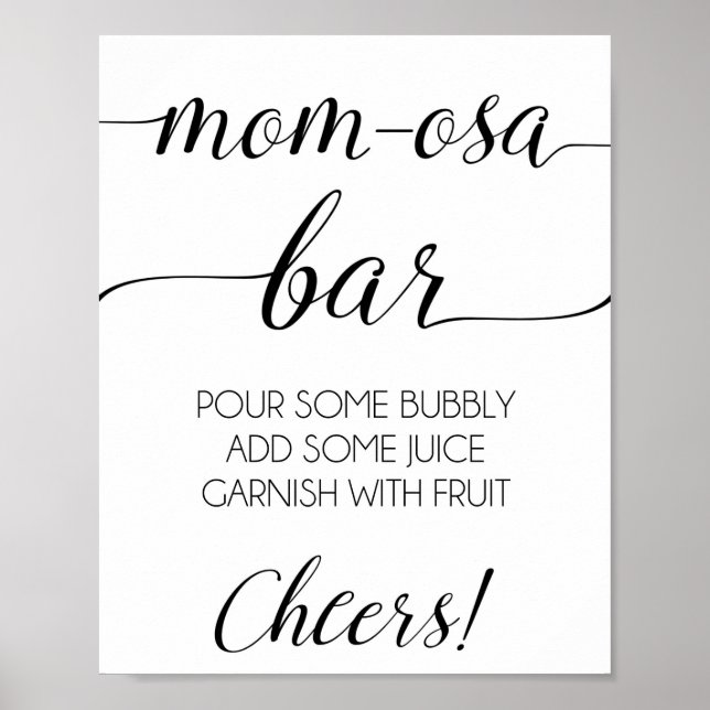 Momosa Bar Baby Shower Sign (Front)