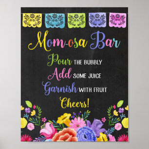Momosa bar Fiesta baby shower sign