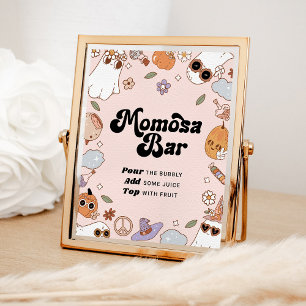 Momosa Bar Groovy Halloween Ghost Baby Shower Poster