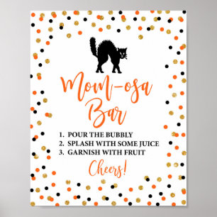 Momosa Bar Halloween Baby Shower Sign