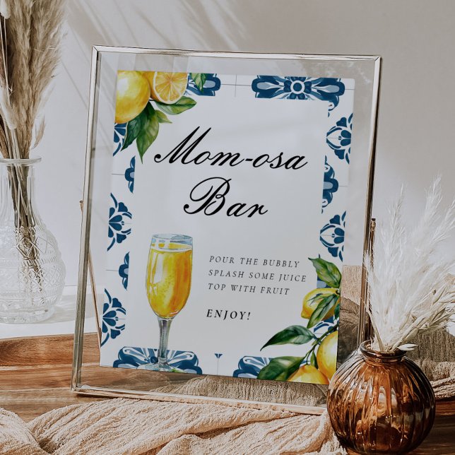 Momosa Bar Lemon Positano Baby Shower Sign (Creator Uploaded)