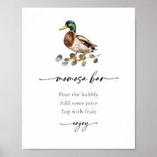 Momosa Bar Mallard Duck Baby Shower Sign