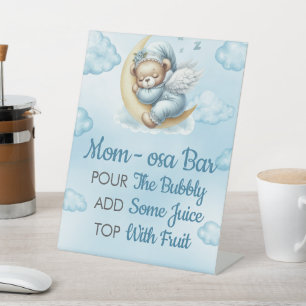 Momosa Bar Oh Baby Teddy Bear Pedestal Sign