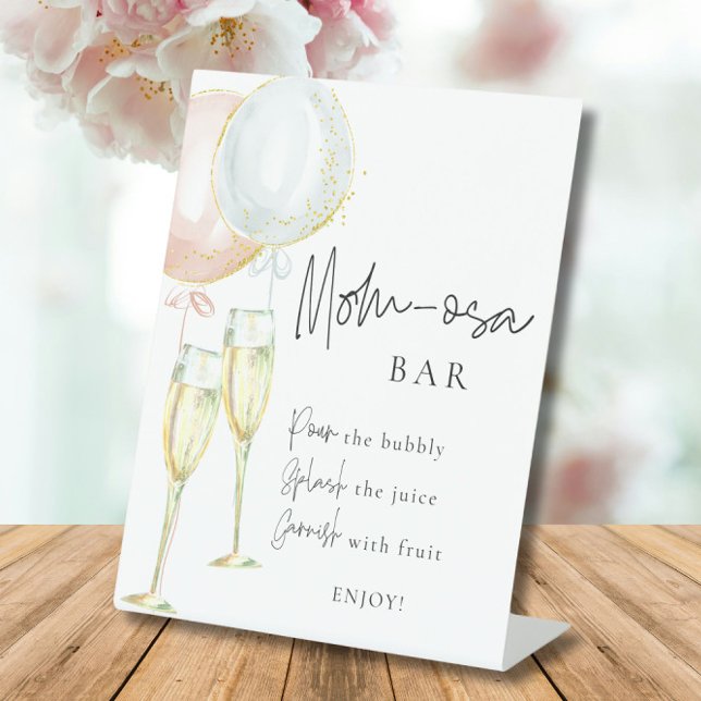 Momosa Bar Pink & Blue Balloon Gender Reveal sign (Creator Uploaded)