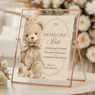 Momosa Bar Sign Beige Neutral Teddy Bear