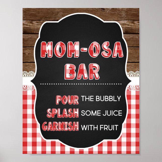 Momosa Bar Sign - Red Baby Q (Front)