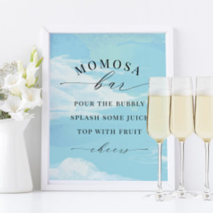 Momosa Bar Sign Sky Clouds Blue Baby Shower