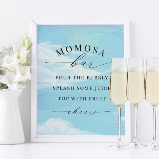 Momosa Bar Sign Sky Clouds Blue Baby Shower (Creator Uploaded)