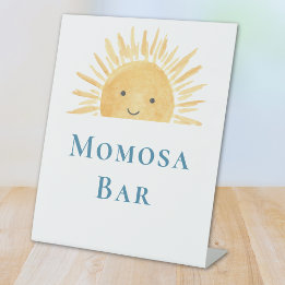 Momosa Bar Sun-Themed Baby Shower Pedestal Sign