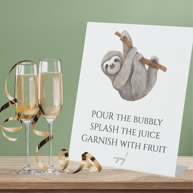 Momosa Bar Wild One Sloth Safari Baby Shower  Pedestal Sign (Creator Uploaded)