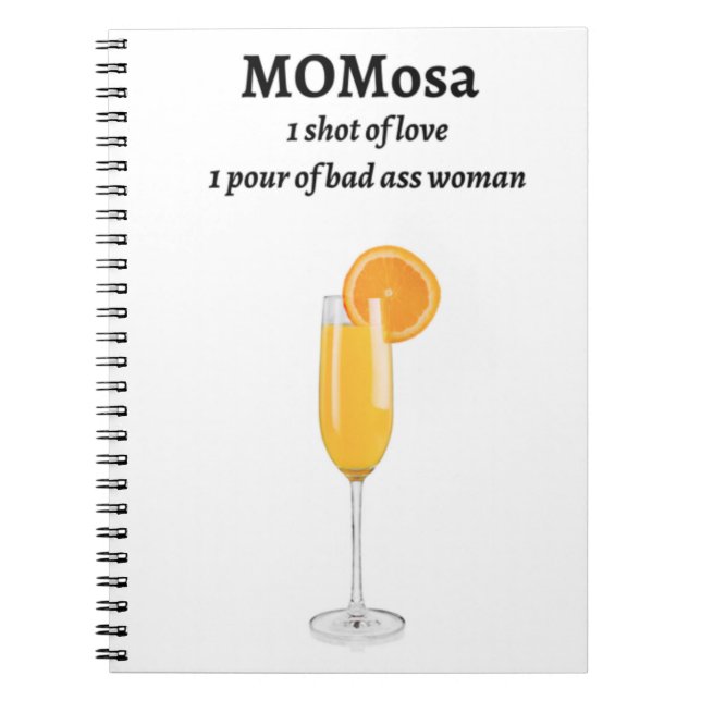 Momosa Mother's Day, Drink Puns, Gift for Mum Notebook (Front)