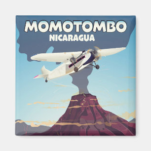 Momotombo Nicaragua volcano travel print. Magnet