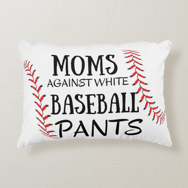 Moms Against White baseball Pants Decorative Cushion (Front)