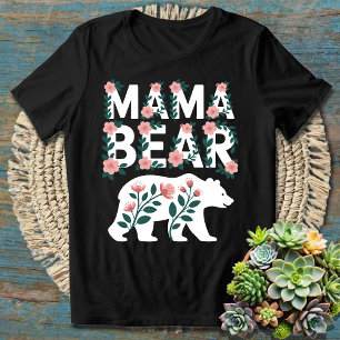 Moms and Mothers Floral Mama Bear T-Shirt