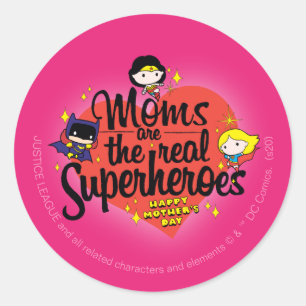 Moms Are The Real Superheroes Classic Round Sticker