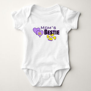 Mom's Bestie Hearts & Flowers Baby Girl Bodysuit