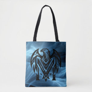 Moms Bold Eagle on Blue Smoke Large Shoulder Tote Bag