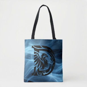 Moms Bold Eagle on Blue Smoke Large Shoulder Tote Bag
