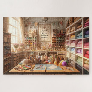 Mom's Craft Room Crafter's Creativity Hobby Gift Jigsaw Puzzle