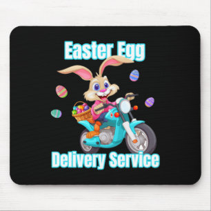 Moms Dads Easter Egg Delivery Service Bunny Motorc Mouse Pad