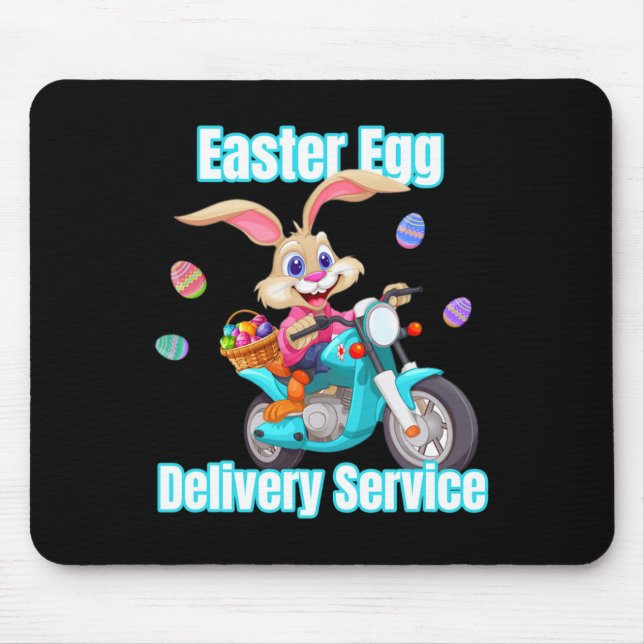 Moms Dads Easter Egg Delivery Service Bunny Motorc Mouse Pad (Front)