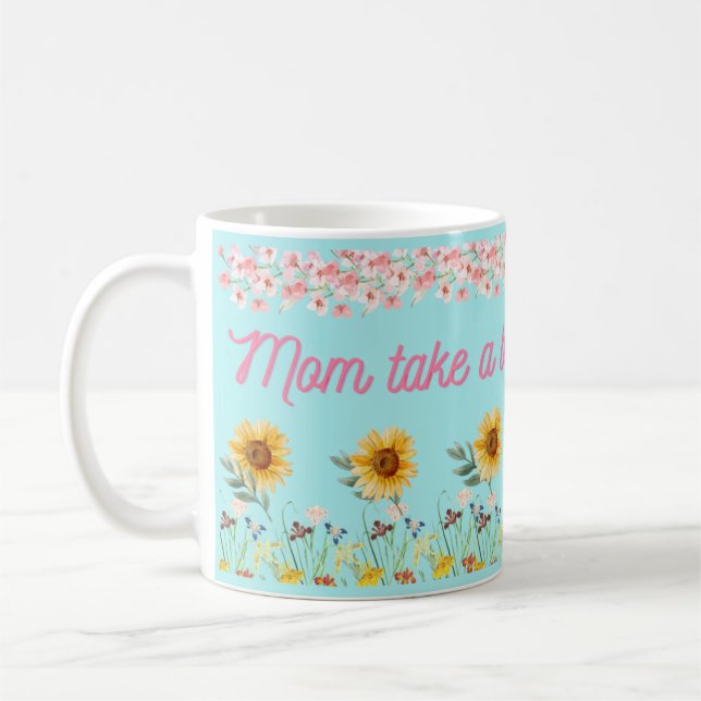 Moms day Floral  Coffee Mug (Left)