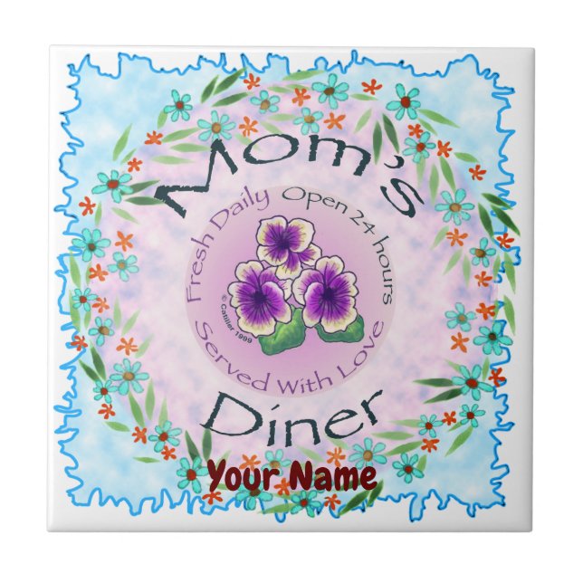 Moms Diner Ceramic Tile (Front)