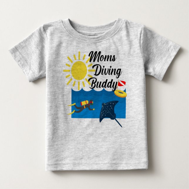 Moms Diving Buddy Design - Baby Fine Jersey T-Shir Baby T-Shirt (Front)