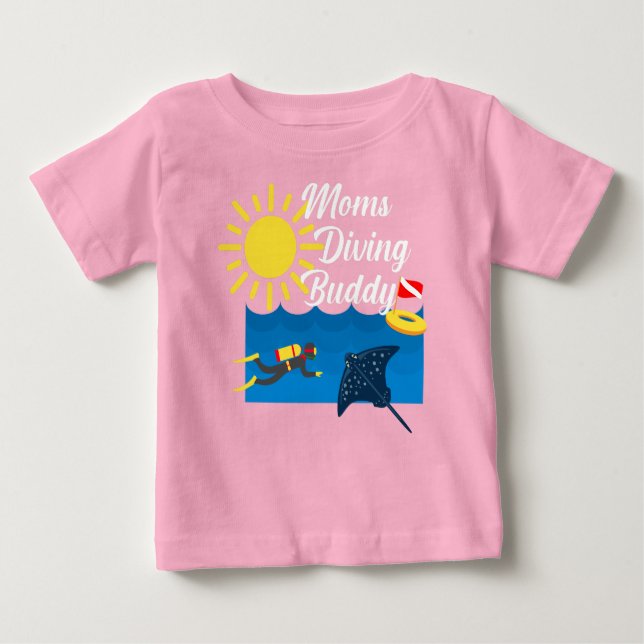 Moms Diving Buddy Design - Baby Fine Jersey T-Shir Baby T-Shirt (Front)
