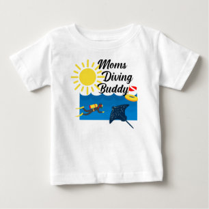 Moms Diving Buddy Design - Baby Fine Jersey T-Shir T-Shirt