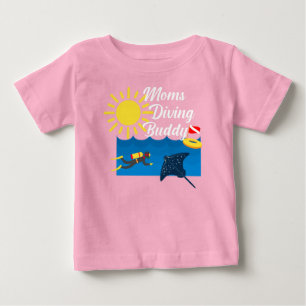 Moms Diving Buddy Design - Baby Fine Jersey T-Shir T-Shirt