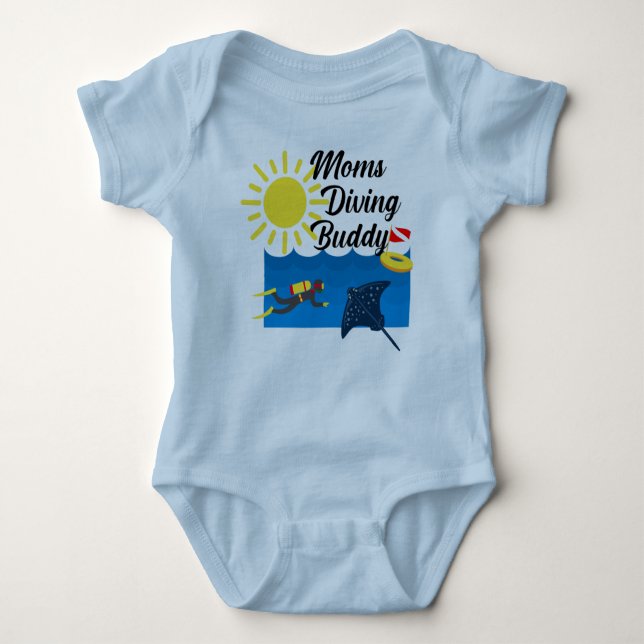 Moms Diving Buddy Design - Baby Jersey Bodysuit (Front)