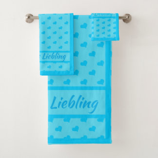 Mom's favorite blue heart boys bath towel set