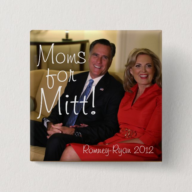 Moms for Mitt! 15 Cm Square Badge (Front)