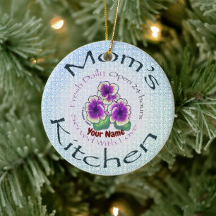 Moms Kitchen Ceramic Ornament