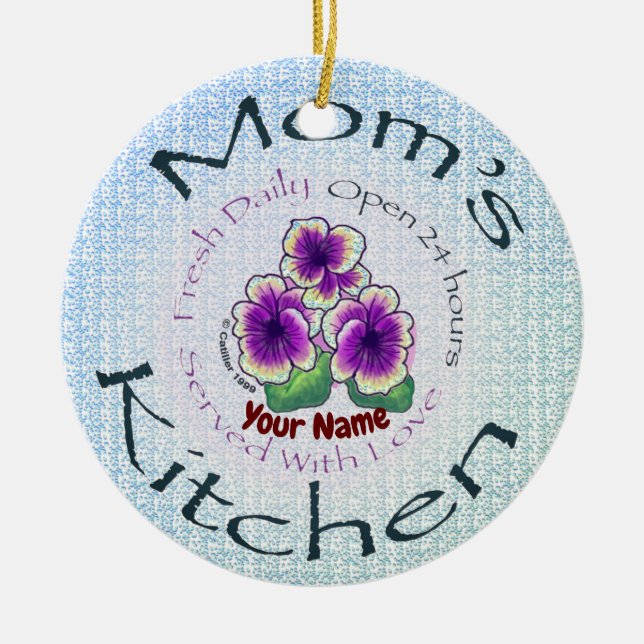 Moms Kitchen Ceramic Ornament (Front)