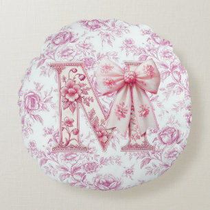 Mom's Light Pink Chinoiserie Round Cushion