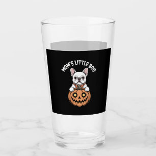 Mom's Little Boo French Bulldog Hallowen Glass