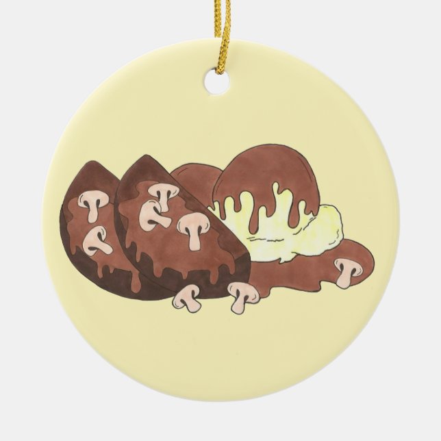 Mom's Meatloaf Mashed Potatoes Gravy Food Foodie Ceramic Ornament (Front)